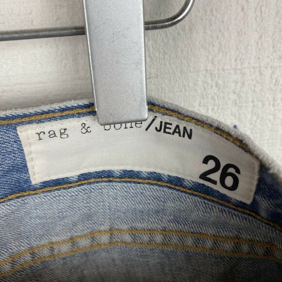 Rag & Bone Shorts 26 Womens Studded Avenida Boyfriend Blue Denim Distressed - Picture 3 of 10